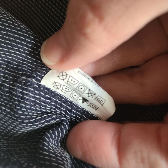 MICHAEL KORS Classic Fit Navy Polka-dot Dress Shirt Medium - Picture 11 of 12